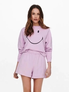 Толстовка ONLSMILEY LIFE L/S SWT 15232823 Orchid Bloom-SMILEY ONLY L Бузковий 15232823OrchidBloom-SMILE