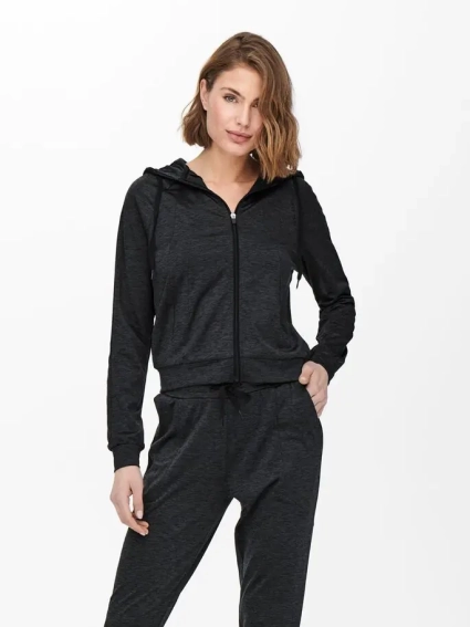 Толстовка ONPNASHA LS HOOD ZIP BRUSH SWEAT 15236667-Black Melange Only Play XS Чорний 15236667-Black Melange фото 1 — інтернет-магазин Tapok