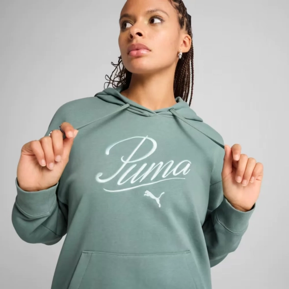 Толстовка SCRIPT Comfort Hoodie 68498330 Puma L Зеленый 68498330 фото 3 — интернет-магазин Tapok