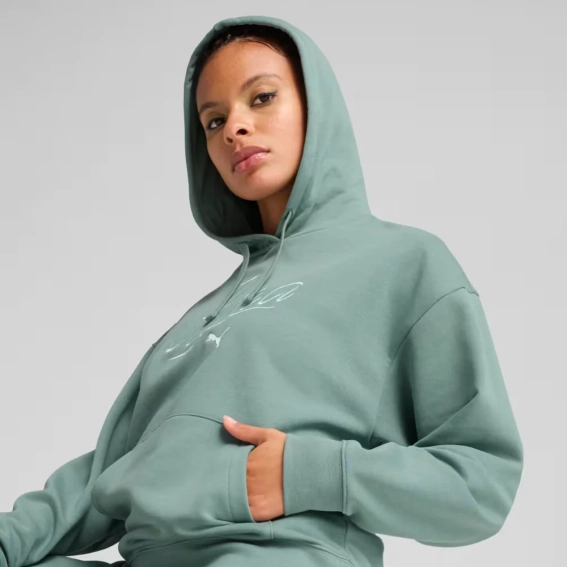 Толстовка SCRIPT Comfort Hoodie 68498330 Puma L Зеленый 68498330 фото 4 — интернет-магазин Tapok
