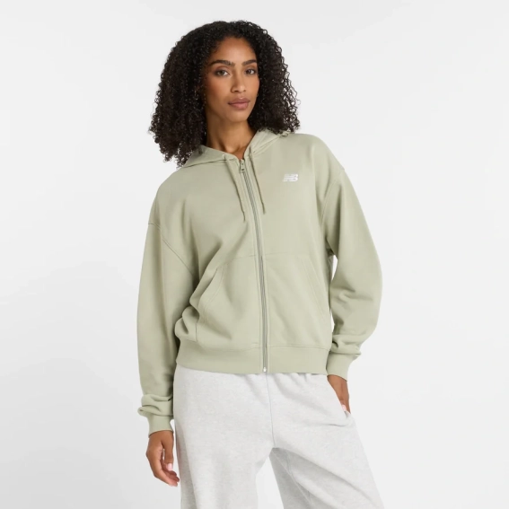 Толстовка на молнии Sport Essentials FT WJ41501OVN New Balance L Бежевый WJ41501OVN фото 1 — интернет-магазин Tapok