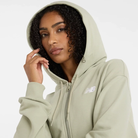 Толстовка на молнии Sport Essentials FT WJ41501OVN New Balance L Бежевый WJ41501OVN фото 3 — интернет-магазин Tapok