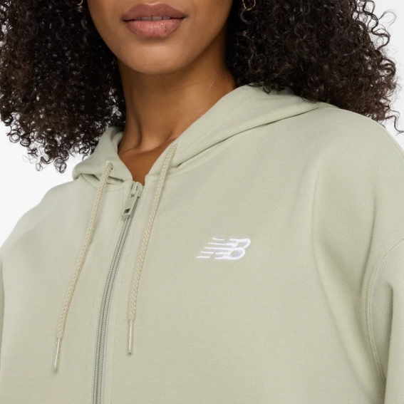 Толстовка на молнии Sport Essentials FT WJ41501OVN New Balance L Бежевый WJ41501OVN фото 4 — интернет-магазин Tapok