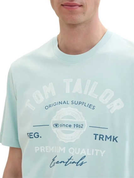 Футболка  LOGO TEE MEN'S T-SHIRT 1037735ХХ30463 Tom Tailor L Блакитний 1037735ХХ30463 фото 4 — інтернет-магазин Tapok