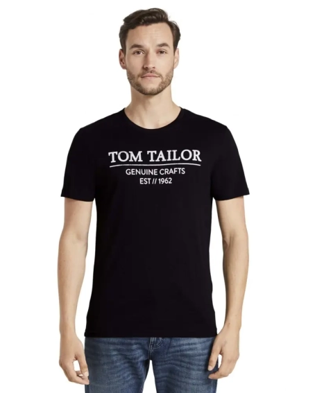 Футболка 1021229-29999 Tom Tailor L Чорний 1021229-29999 фото 1 — інтернет-магазин Tapok
