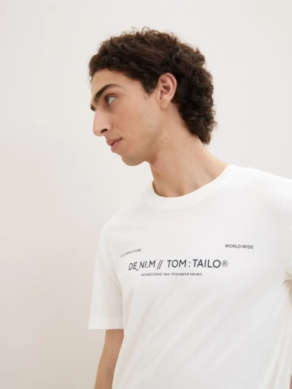 Футболка 1035581-12906 Tom Tailor L Білий 1035581-12906 фото 3 — інтернет-магазин Tapok
