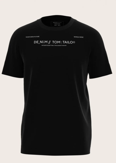 Футболка 1035581-29999 Tom Tailor M Чорний 1035581-29999 фото 5 — інтернет-магазин Tapok