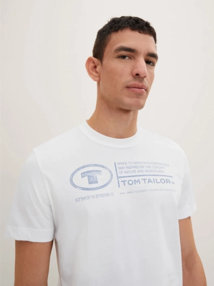 Футболка 1035611-20000 Tom Tailor L Білий 1035611-20000 фото 3 — інтернет-магазин Tapok