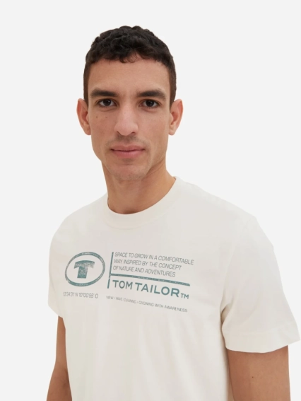Футболка 1035611-18592 Tom Tailor L Белый 1035611-18592 фото 3 — интернет-магазин Tapok