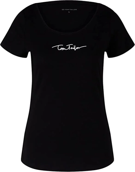 Футболка 1036192-14482 Tom Tailor XS Черный 1036192-14482 фото 4 — интернет-магазин Tapok