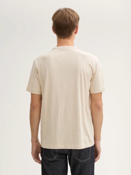 Футболка Basic cotton T-shirt 1045627-10336 Tom Tailor L Бежевий 1045627-10336 фото 2 — інтернет-магазин Tapok