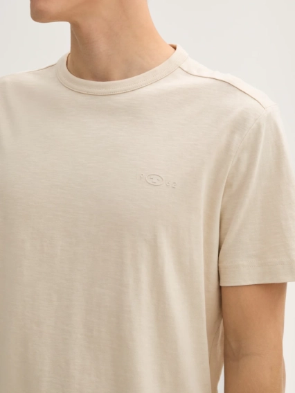 Футболка Basic cotton T-shirt 1045627-10336 Tom Tailor L Бежевий 1045627-10336 фото 3 — інтернет-магазин Tapok