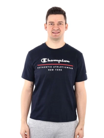Футболка crewneck t-shirt 219734-BS501 Champion L Темно-синій 219734-BS501 фото 1 — інтернет-магазин Tapok