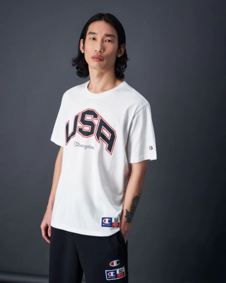 Футболка crewneck t-shirt 219747-WW001 Champion L Белый 219747-WW001 фото 2 — интернет-магазин Tapok