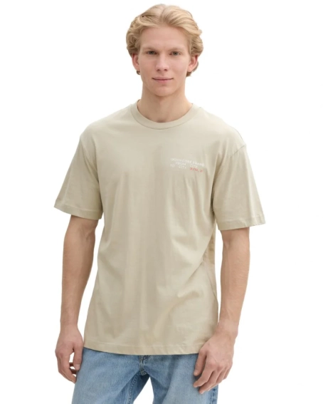 Футболка Denim men&#39;s T-shirt 1045025-35723 Tom Tailor L Бежевый 1045025-35723 фото 1 — интернет-магазин Tapok