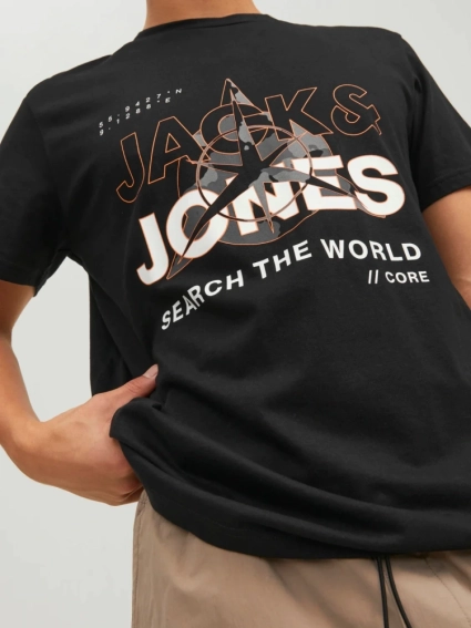 Футболка JCOHUNT TEE SS CREW NECK LN 12228391-Black Jack&Jones M Чорний 12228391-Black фото 4 — інтернет-магазин Tapok