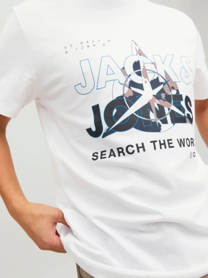 Футболка JCOHUNT TEE SS CREW NECK LN 12228391-White Jack&amp;Jones L Белый 12228391-White фото 3 — интернет-магазин Tapok