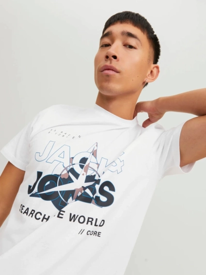 Футболка JCOHUNT TEE SS CREW NECK LN 12228391-White Jack&amp;Jones L Белый 12228391-White фото 4 — интернет-магазин Tapok