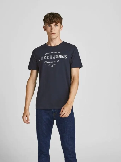 Футболка JJEJEANS TEE SS O-NECK 12199540-Navy Blazer Jack&Jones L Темно-синій 12199540-Navy Blazer фото 1 — інтернет-магазин Tapok