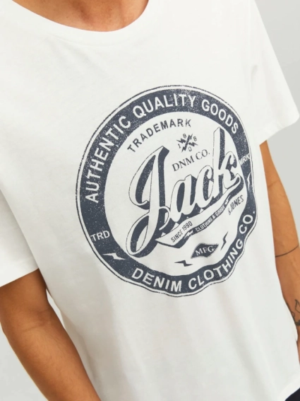 Футболка JJEJEANS TEE SS O-NECK NOOS 22/23 12210949-Cloud Dancer Jack&Jones XL Білий 12210949-Cloud Dancer фото 4 — інтернет-магазин Tapok