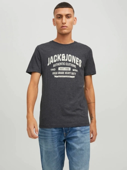 Футболка JJEJEANS TEE SS O-NECK NOOS 22/23 12210949-Dark Grey Melange-Detail:MELANGE Jack&Jones M Те 12210949-Dark Grey Melang фото 1 — інтернет-магазин Tapok