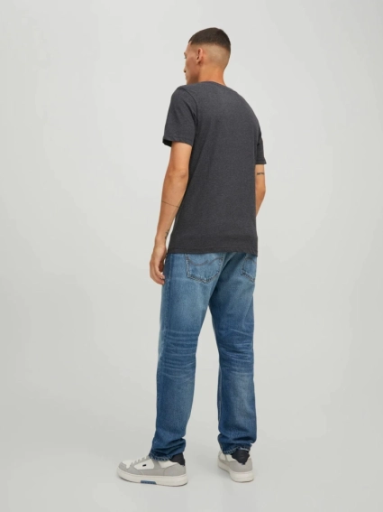 Футболка JJEJEANS TEE SS O-NECK NOOS 22/23 12210949-Dark Grey Melange-Detail:MELANGE Jack&Jones M Те 12210949-Dark Grey Melang фото 2 — інтернет-магазин Tapok