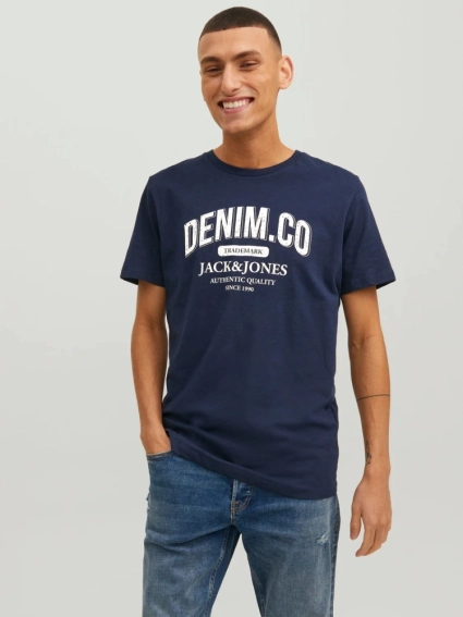 Футболка JJEJEANS TEE SS O-NECK NOOS 22/23 12210949-Navy Blazer Jack&amp;Jones L Темно-синий 12210949-Navy Blazer фото 1 — интернет-магазин Tapok