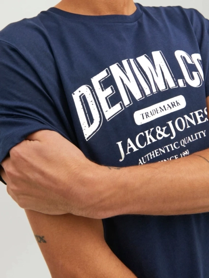 Футболка JJEJEANS TEE SS O-NECK NOOS 22/23 12210949-Navy Blazer Jack&amp;Jones L Темно-синий 12210949-Navy Blazer фото 4 — интернет-магазин Tapok