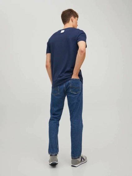 Футболка JJNEO TEE SS CREW NECK 12221946-Navy Blazer Jack&Jones L Темно-синій 12221946-Navy Blazer-Prin фото 2 — інтернет-магазин Tapok