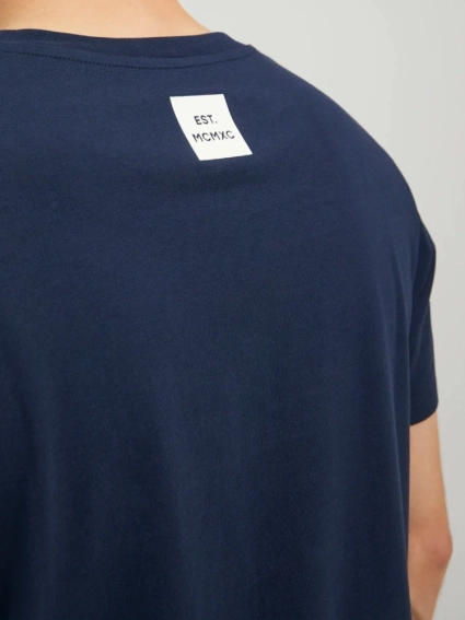 Футболка JJNEO TEE SS CREW NECK 12221946-Navy Blazer Jack&Jones L Темно-синій 12221946-Navy Blazer-Prin фото 4 — інтернет-магазин Tapok