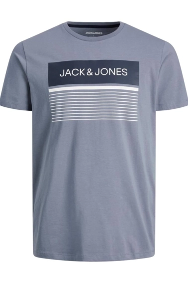 Футболка JJTRAVIS TEE SS CREW NECK 12221009-Flint Stone Jack&amp;Jones L Синий 12221009-Flint Stone фото 1 — интернет-магазин Tapok