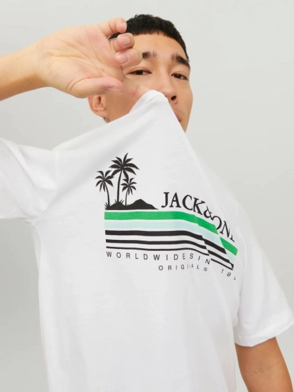Футболка JORCODY SUMMER TEE SS CREW NECK 12235154-Bright White Jack&amp;Jones L Белый 12235154-Bright White фото 4 — интернет-магазин Tapok