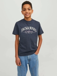 Футболка JORPALMA BRANDING TEE SS CREW NECK JNR 12235498-Navy Blazer Jack&Jones 140 Темно-синій 12235498-Navy Blazer-Prin
