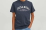 Футболка JORPALMA BRANDING TEE SS CREW NECK JNR 12235498-Navy Blazer Jack&Jones 140 Темно-синій 12235498-Navy Blazer-Prin Фото 1