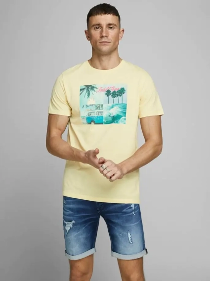 Футболка JORSUITE TEE SS CREW NECK 12171675 Flan Jack&amp;Jones XL Желтый 12171675Flan фото 2 — интернет-магазин Tapok
