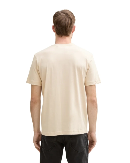 Футболка LOGO TEE MEN&#39;S T-SHIRT 1037735-10336 Tom Tailor L Бежевый 1037735-10336 фото 2 — интернет-магазин Tapok