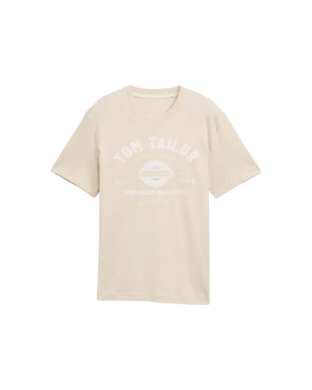Футболка LOGO TEE MEN&#39;S T-SHIRT 1037735-10336 Tom Tailor L Бежевый 1037735-10336 фото 4 — интернет-магазин Tapok