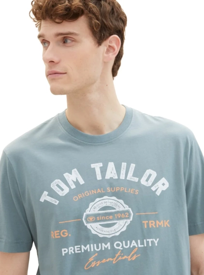 Футболка LOGO TEE MEN&#39;S T-SHIRT 1037735-27475 Tom Tailor L Серый 1037735-27475 фото 3 — интернет-магазин Tapok