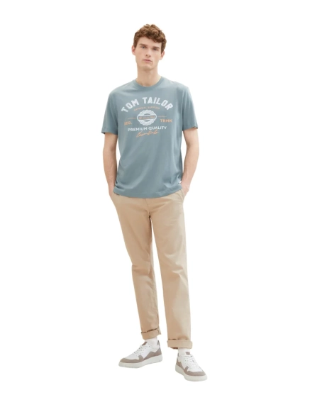 Футболка LOGO TEE MEN&#39;S T-SHIRT 1037735-27475 Tom Tailor L Серый 1037735-27475 фото 4 — интернет-магазин Tapok