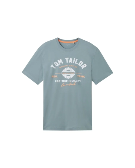Футболка LOGO TEE MEN&#39;S T-SHIRT 1037735-27475 Tom Tailor L Серый 1037735-27475 фото 5 — интернет-магазин Tapok
