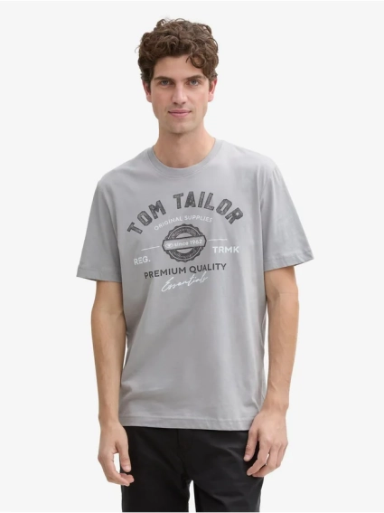 Футболка LOGO TEE MEN&#39;S T-SHIRT 1037735-32917 Tom Tailor L Серый 1037735-32917 фото 1 — интернет-магазин Tapok
