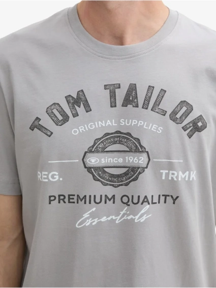 Футболка LOGO TEE MEN&#39;S T-SHIRT 1037735-32917 Tom Tailor L Серый 1037735-32917 фото 3 — интернет-магазин Tapok