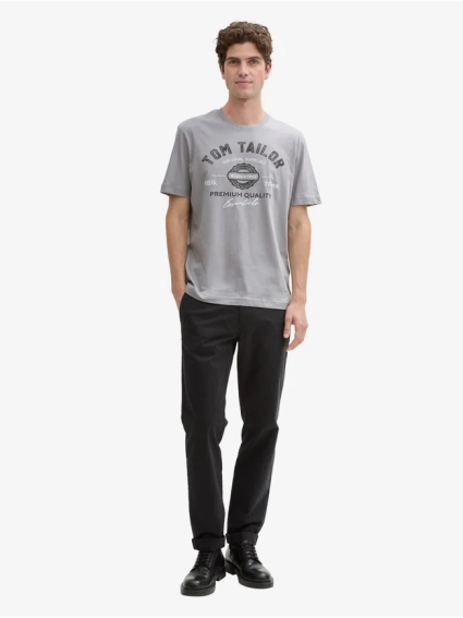 Футболка LOGO TEE MEN&#39;S T-SHIRT 1037735-32917 Tom Tailor L Серый 1037735-32917 фото 4 — интернет-магазин Tapok