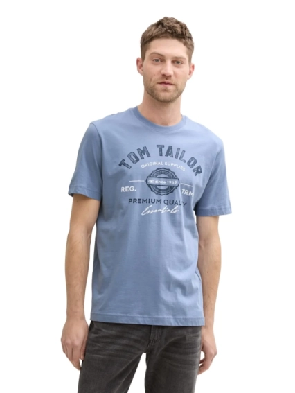Футболка LOGO TEE MEN&#39;S T-SHIRT 1037735-37533 Tom Tailor L Голубой 1037735-37533 фото 1 — интернет-магазин Tapok