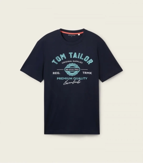 Футболка LOGO TEE MEN'S T-SHIRT 1037735ХХ10302 Tom Tailor L Темно-синій 1037735ХХ10302 фото 5 — інтернет-магазин Tapok
