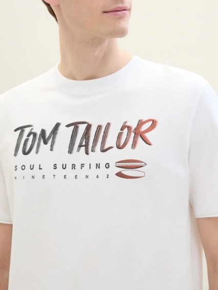 Футболка LOGO TEXT TEE 1041798ХХ20000 Tom Tailor L Білий 1041798ХХ20000 фото 3 — інтернет-магазин Tapok