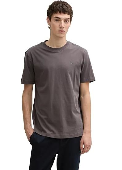 Футболка Men's Denim Slim Fit T-Shirt 1037655-11587 Tom Tailor L Темно-сірий 1037655-11587 фото 1 — інтернет-магазин Tapok