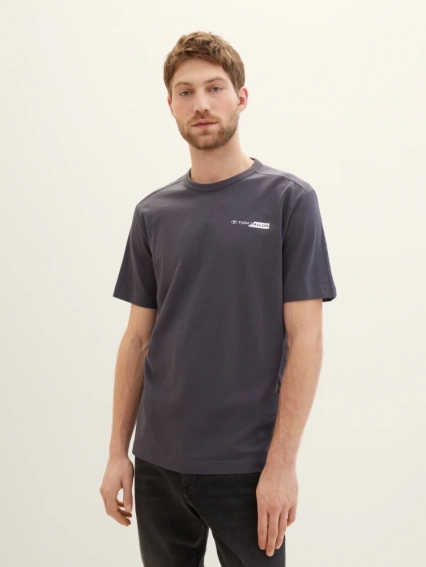 Футболка Men's Short Sleeve Shirt 1040821-10899 Tom Tailor M Темно-сірий 1040821-10899 фото 1 — інтернет-магазин Tapok