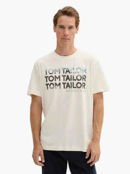Футболка Men&#39;s T-Shirt 1044032-10332 Tom Tailor L Белый 1044032-10332 фото 1 — интернет-магазин Tapok