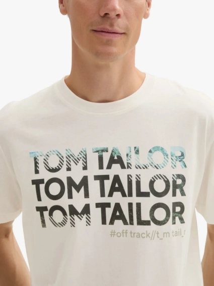 Футболка Men&#39;s T-Shirt 1044032-10332 Tom Tailor L Белый 1044032-10332 фото 3 — интернет-магазин Tapok
